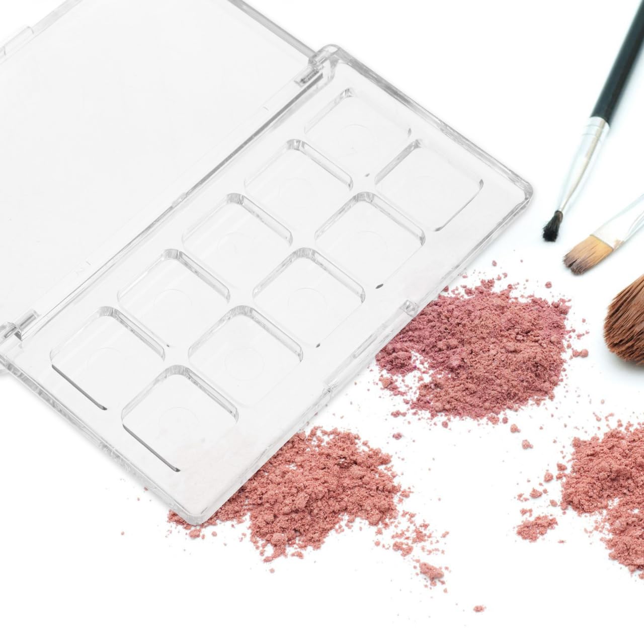 HONMEET Clear Empty Makeup Palette Refillable Makeup Depotting Container with Divided Compartments Transparent Cosmetic Storage Box for Eyeshadow Blush Lipstick Travel Use 4.33 X 2.36 X 0.55 in