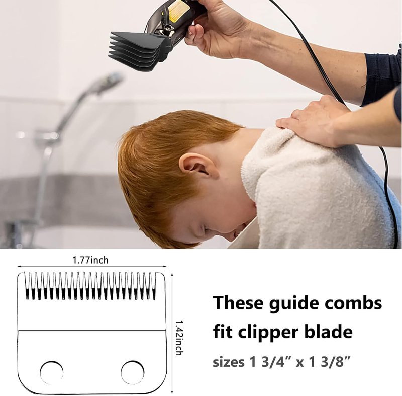 3 Inch Hair Clipper Guards - Premium Guide Combs for Wahl Clippers | 8 Cutting Lengths (1.25-3 Inch, Dark Gray)