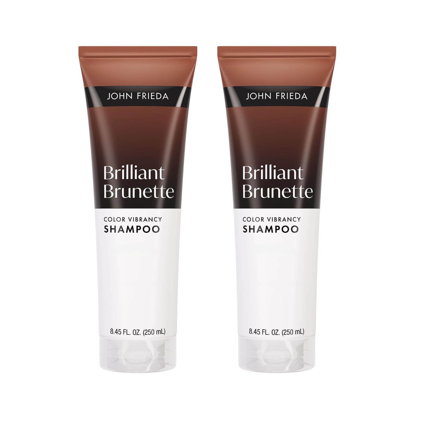 John Frieda Brilliant Brunette Color Vibrancy Shampoo, Brunette Shampoo, 8.45 Fl Oz, Pack of 2