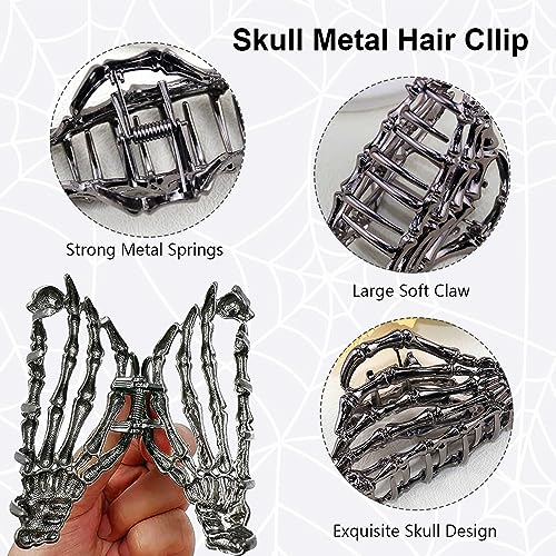 Skull Design Metal Hair Clip for Women - Halloween Hair Accessory