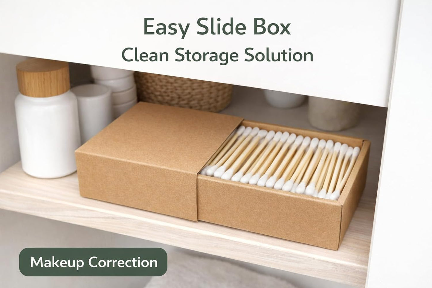 Premium Eco Bamboo Cotton Swabs - 500 Biodegradable Double Tipped Ear & Makeup Swabs | 100% Natural, Compostable