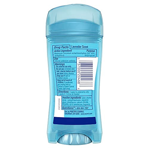 Secret Clear Gel Deodorant for Women, Lavender Scent, 2-Pack