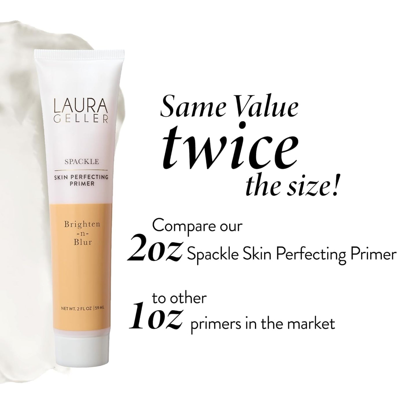 Spackle Primer by Laura Geller - Brighten & Blur for Mature Skin - Super Size 2 Fl Oz