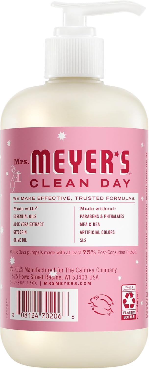 Mrs. MEYER'S CLEAN DAY Peppermint Liquid Hand Soap Peppermint, 12.5 Fl Oz (Pack of 4)