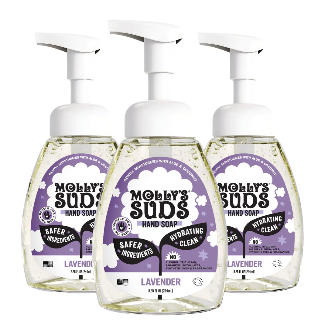 Molly's Suds Foaming Hand Soap - Moisturizing Aloe & Coconut Oil Formula | Citrus Grove - 8.25 Oz (Pack of 3)