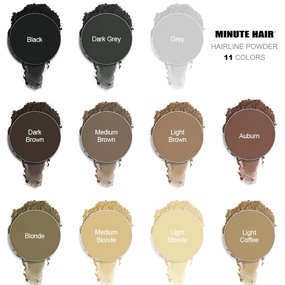 Minute Hairline Powder - Auburn Root Touch Up Hair Color for Gray Coverage | 10g Bald Spot Concealer for Men & Women