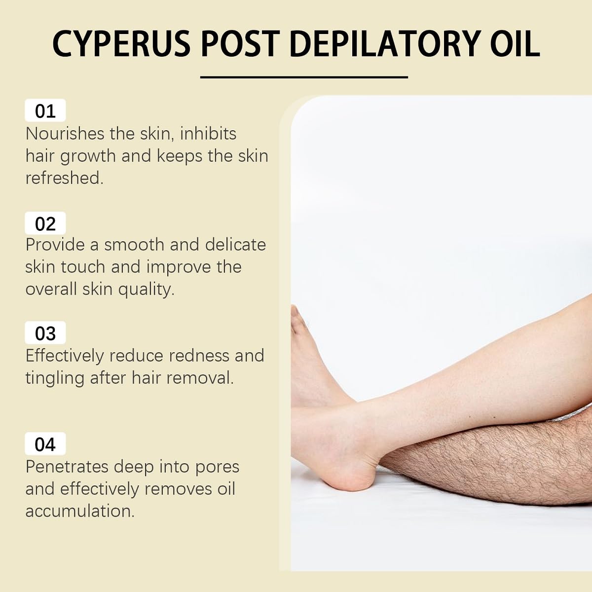 Cyperus Rotundus Oil, 100% Pure Natural Cyprus Rotundus Oil for Hair Removal Reducing Body Hair Growt. (1Pcs)