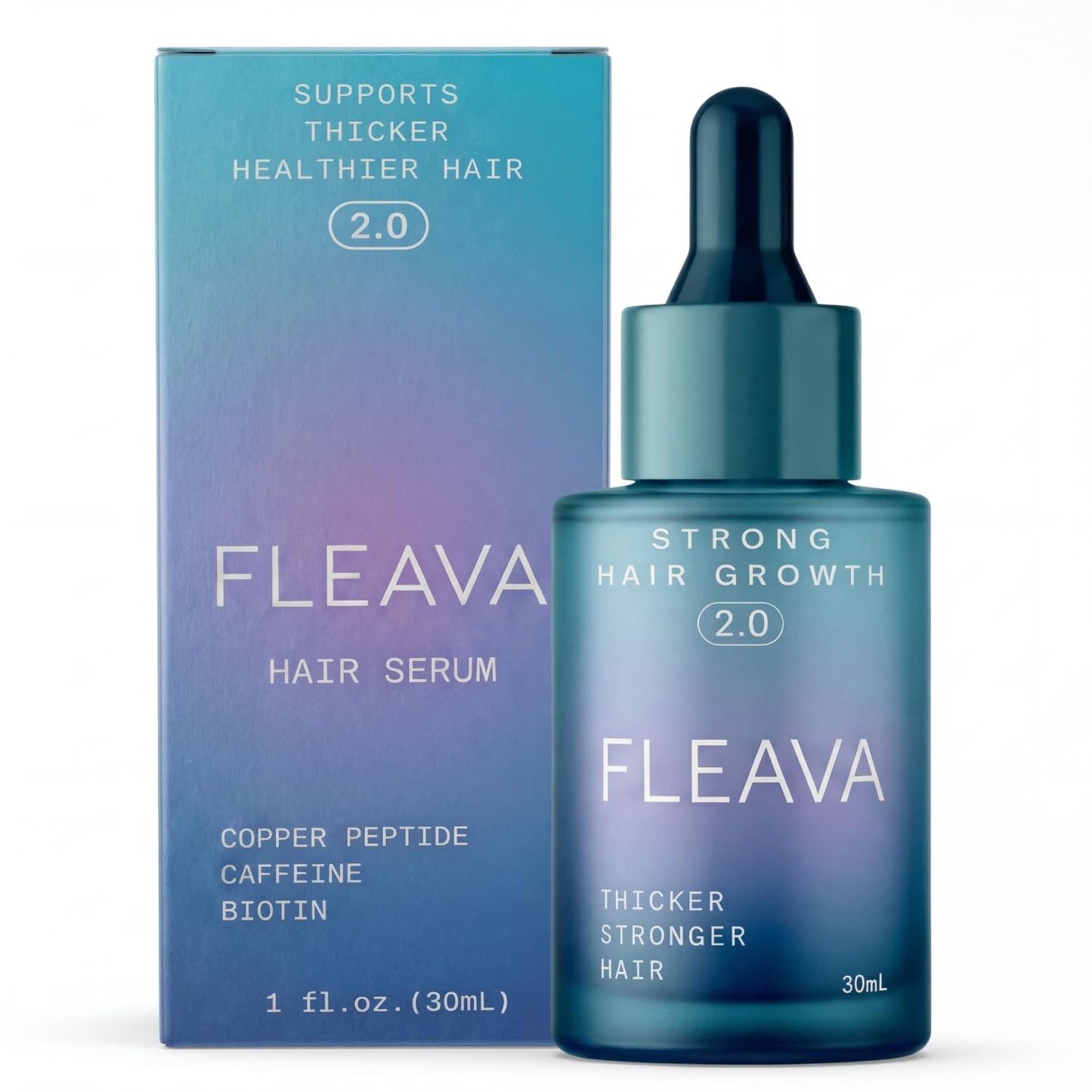 Fleava Hair Regrowth Serum for Thinning Hair, 30ml – Clinically Backed Peptides, Biotin, Ginseng & Scutellaria – Supports Hair Growth, Strengthens Roots, and Promotes Healthier Scalp