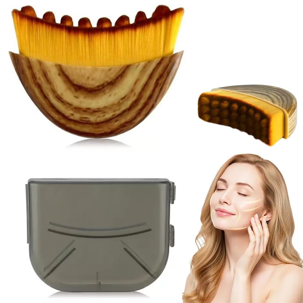 Lymphatic Contour Face Brush, Super Soft Facial Contour Sculpting Brush Manual Lymphatic Drainage Massager Anti-Puffiness Ergonomic Facial Cleansing Brush
