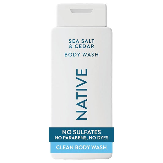 Native Sea Salt & Cedar Body Wash - 24-Hour Refreshing Clean for All Skin Types | 18 oz, Phthalate-Free, Sulfate-Free, Paraben-Free