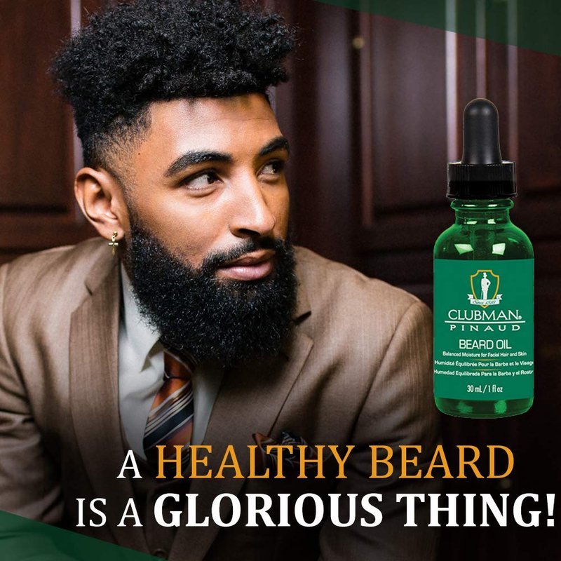 Clubman Pinaud Beard Oil for Men – Nourishing & Hydrating Beard Oil, Balanced Moisture for Facial Hair and Skin, 1 fl oz, 2 Pack