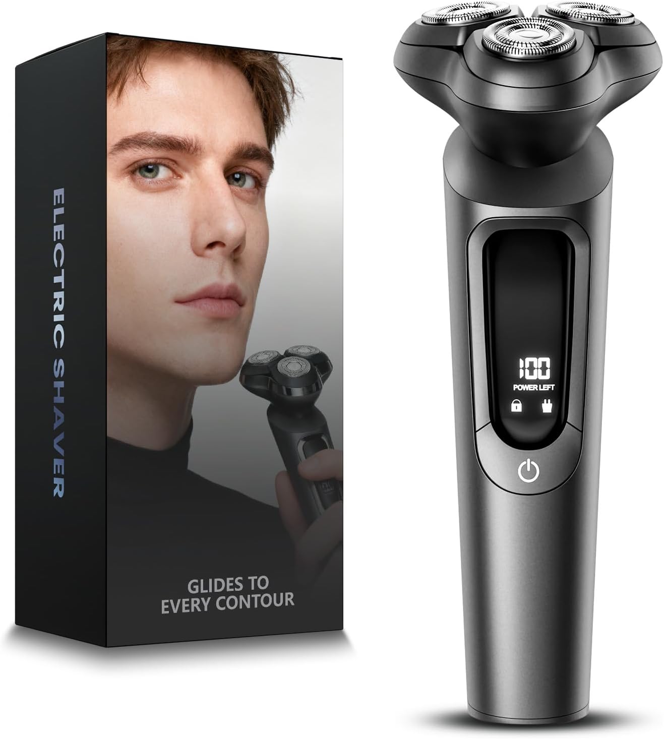 Electric Razor for Men - 3D Flex Blades, Pop-Up Trimmer, IPX8 Waterproof | Sleek Gunmetal Finish