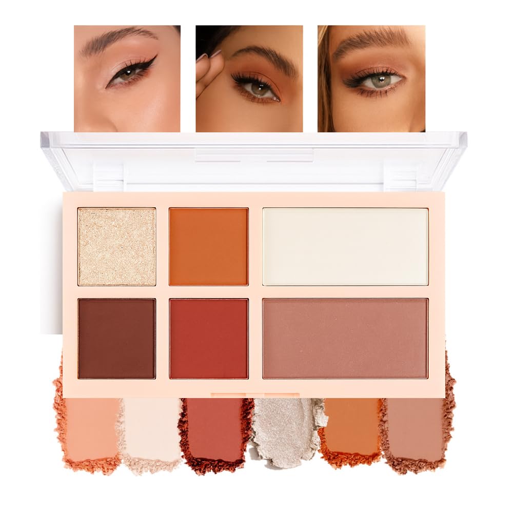 Warm Neutral Nude Eyeshadow Palette - Matte & Shimmer, High Pigment | Mini Everyday Makeup for All Eye Colors