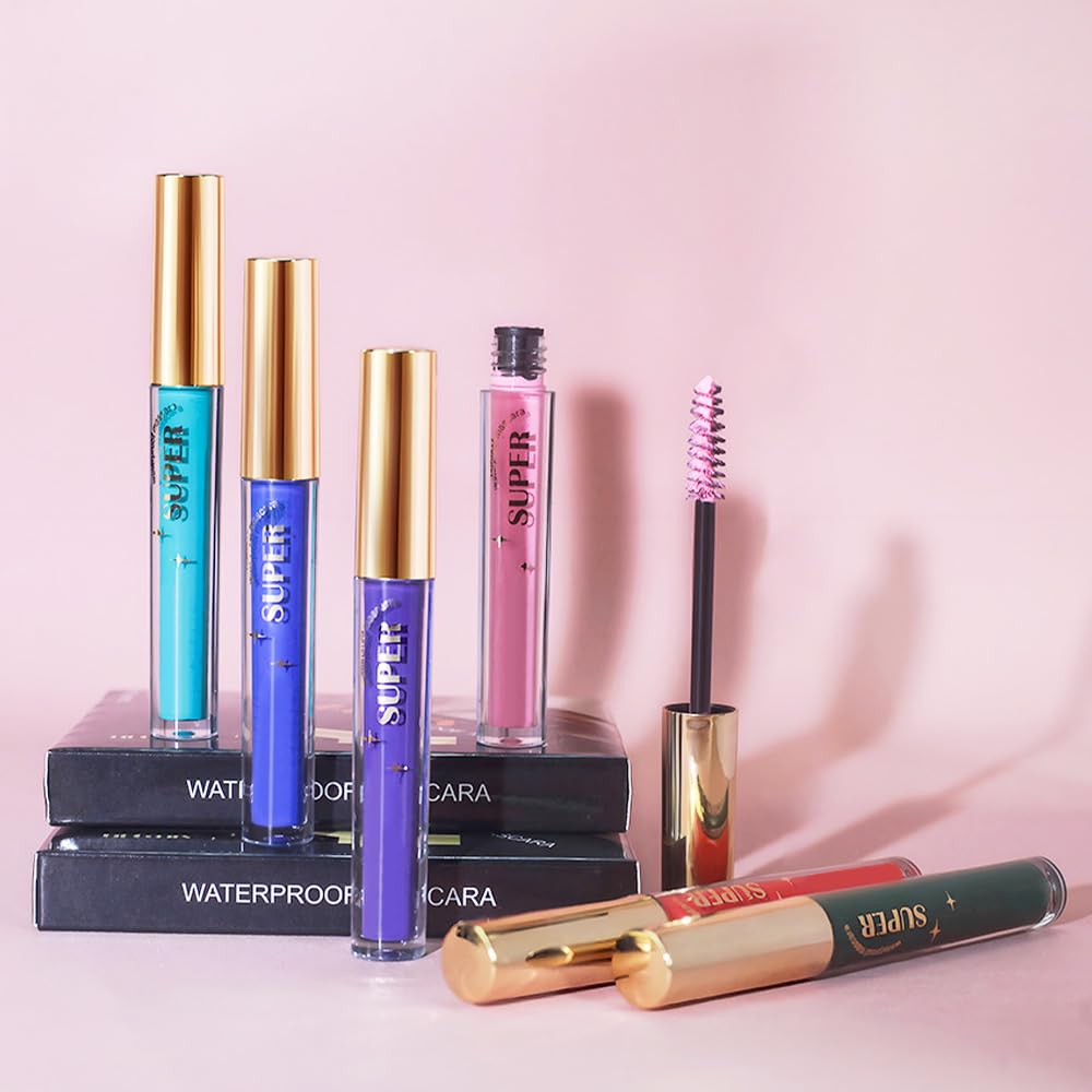 Colorful Mascara Set - Voluminous Lengthening & Curling Formula | Pink, Purple, Blue, Green, Red, Teal