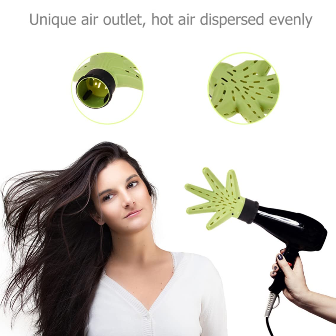 Joygoodta 1PC Palm Shaped Hair Diffuser Professional Blow Dryer Diffuser Attachment Universal Hair Dryer Perfect Styling Tool for Curly Or Wavy (Black)