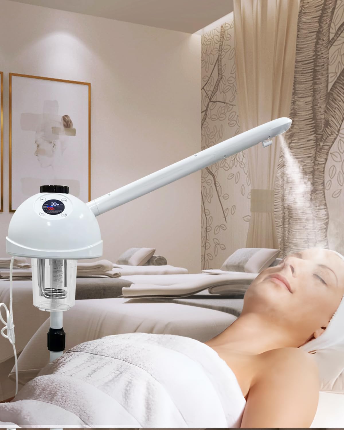 Professional Facial Steamer with Hot Ozone Function—Ideal for Estheticians and Beauty Professionals, for Use at Home or in the Salon