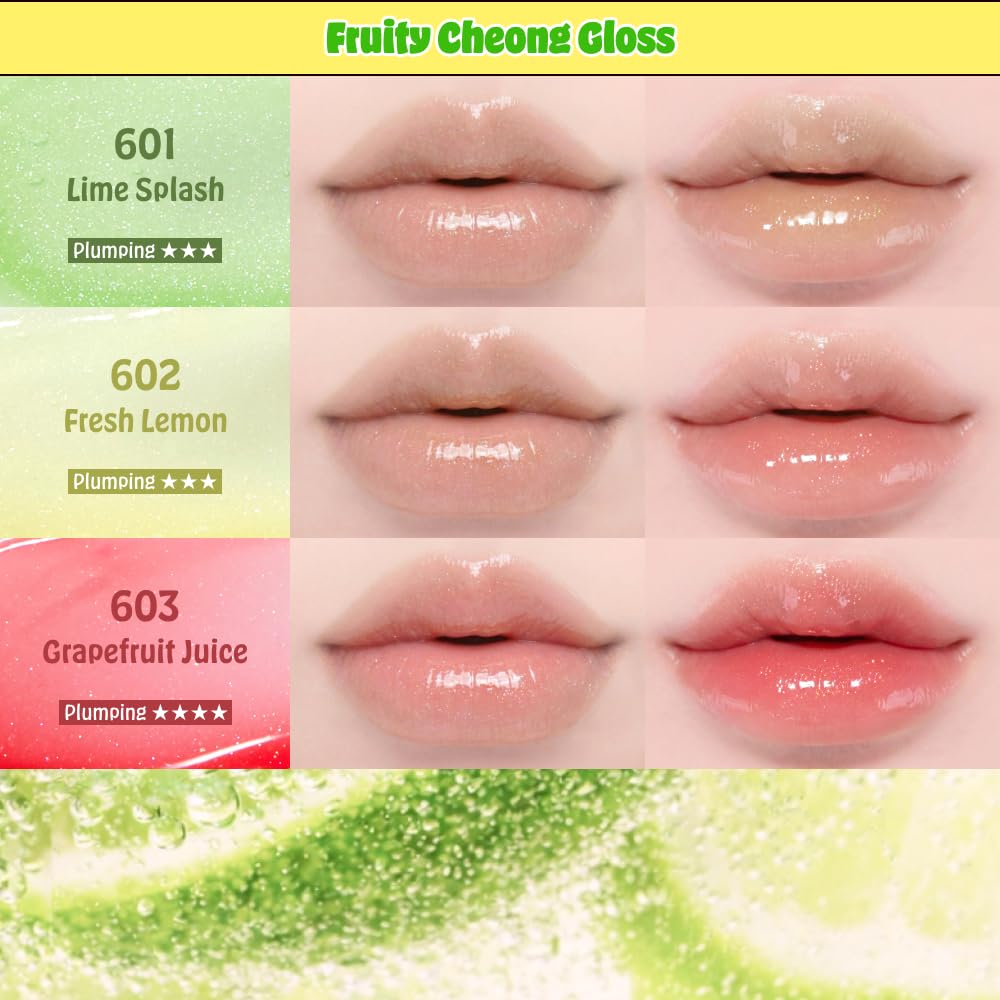 CORALHAZE Fruity Jam Gloss (502 Figgy Day) Watery Glass Lip Tint, High Shine, Non-Sticky, Jelly Glaze, Buildable Long-Lasting Lip Stain, Hydrating Lightweight, Vivid Glassy Korean Makeup