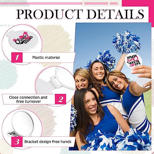 50 Pcs Inspirational Cheerleader Compact Mirrors - Bulk Pocket Makeup Gift