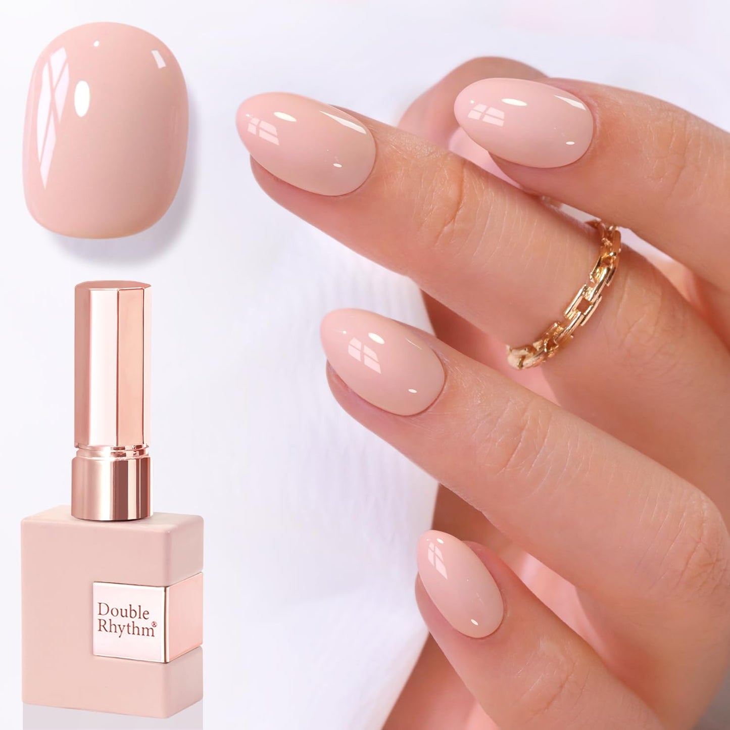 Gel Nail Polish - Translucent Light Milky Pastel for DIY Manicure | 0.5 Oz Rose Pink
