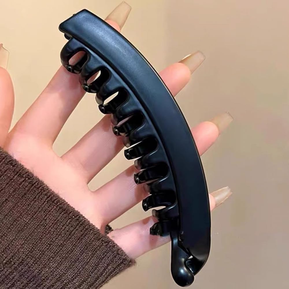 Banana Clips for Women - 80s No Crease Hair Accessories | 4-Pack for Thick & Thin Hair | Perfect for Ponytails & Updos