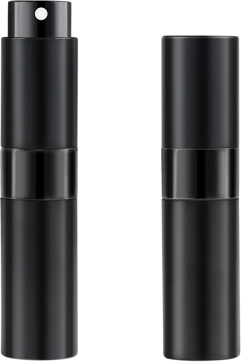 Portable Refillable Perfume Atomizer Bottle - 8ML Travel Size | Ideal Gift for Teens, Adults, Men & Women (Black, 2-Pack)