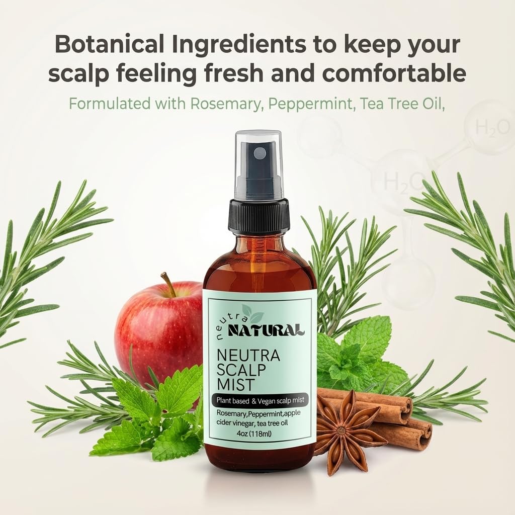 Scalp Clarifying Tonic | Tea Tree & Peppermint Cooling Detox for Oily Scalp - Water-Based, Sulfate & Paraben-Free