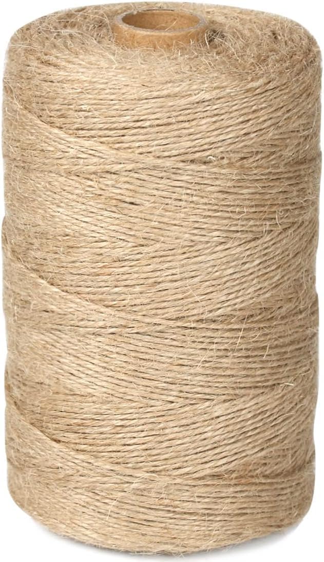 Natural Jute Twine - 600 Feet Craft String for Gift Wrapping, Gardening & Macrame | Brown 2mm