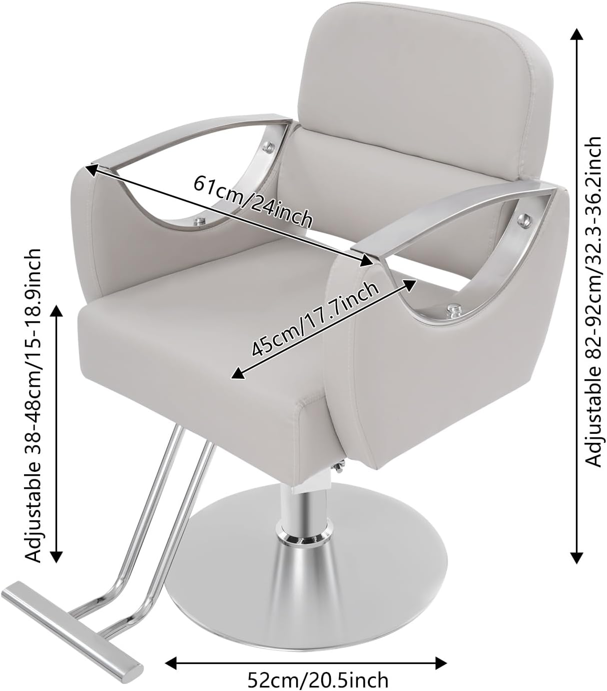 Salon Barber Chair - Hydraulic Pump & 360° Swivel | Adjustable Height Styling Chair for Barbershop & Home, 440Lbs Capacity