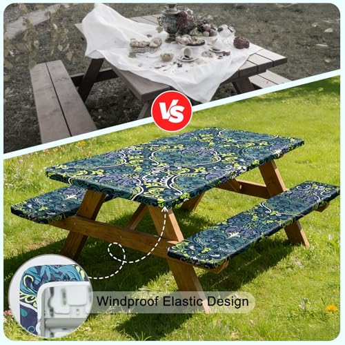 Waterproof 3-Piece Picnic Table Cover Set with Bench Covers