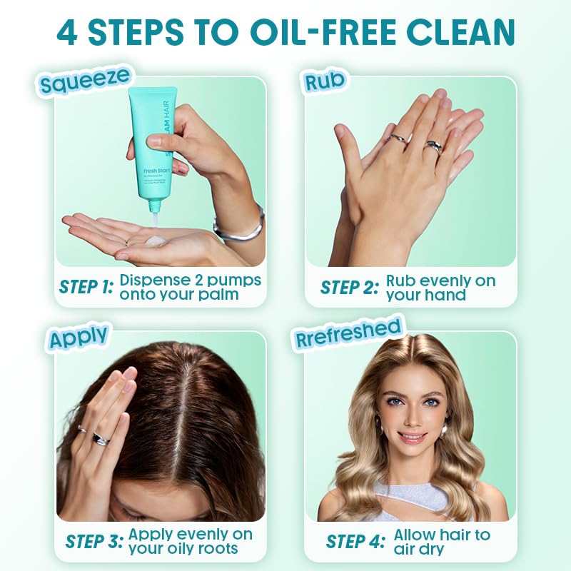 Dry Shampoo Gel - TSA Approved Non-Aerosol Travel Size, Instant Oil Control & Volumizing Scalp Care | Refreshing Citrus Scent, 2.36 fl oz