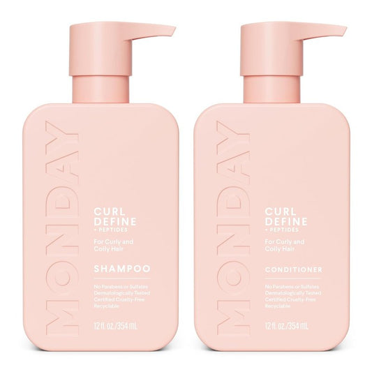 Curl Define Shampoo and Conditioner Set - Nourishing Coconut Oil & Shea Butter | 12 oz Each, Tames Frizz