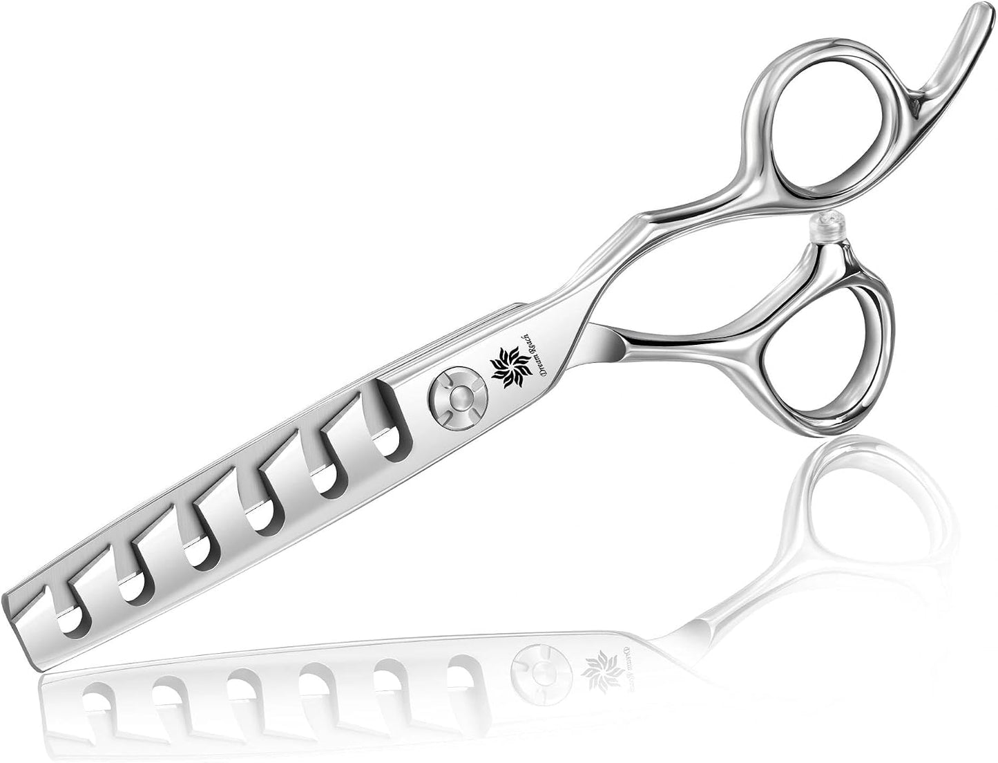 Dream Reach Professional Hair Cutting Scissors - 6 Inch Japanese 440C Steel Thinning Shear for Salon & Home Use