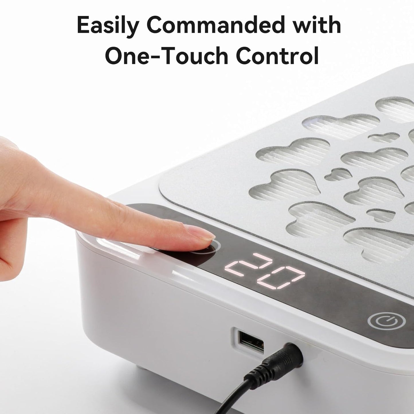 SAVILAND Nail Dust Collector - Powerful 400Pa Suction with Touch Screen & 35 Speeds | Reusable Filter for Salon Use
