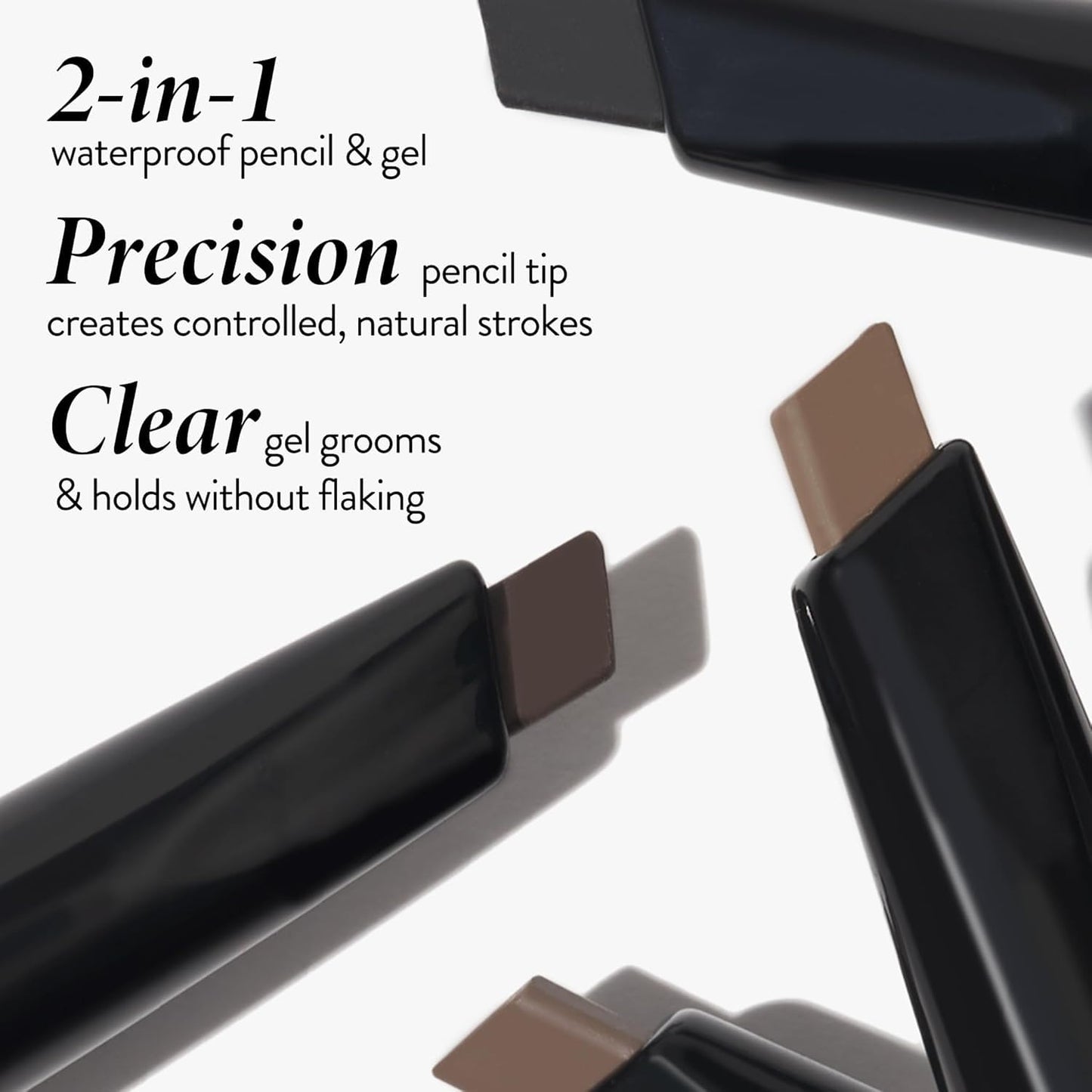 Sculpt-n-Stay Waterproof Eyebrow Pencil & Brow Gel - Dark Brown | Fills Sparse Brows, Defines & Sets, Smudge-Proof
