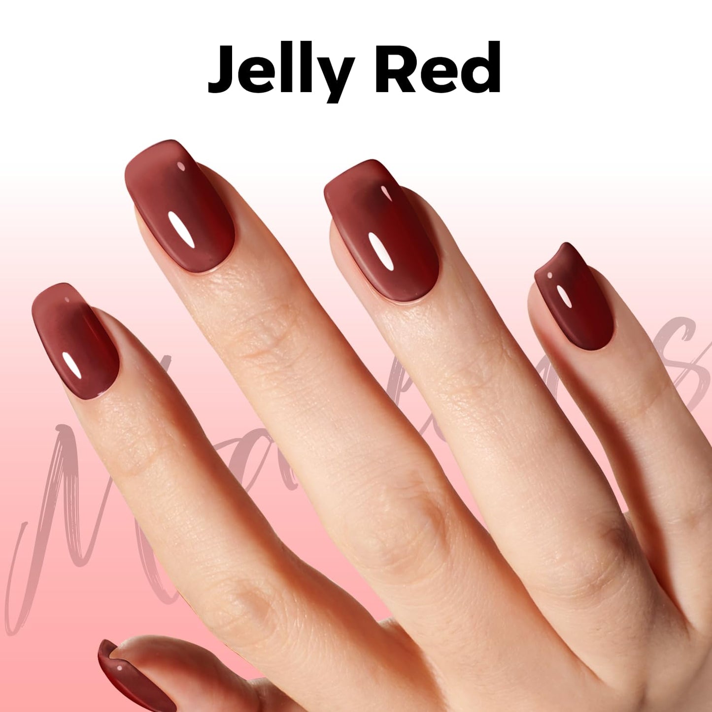 Modelones Gel Nail Polish - Red Wine Sheer Translucent Color | 15 ML Soak Off for LED Manicure