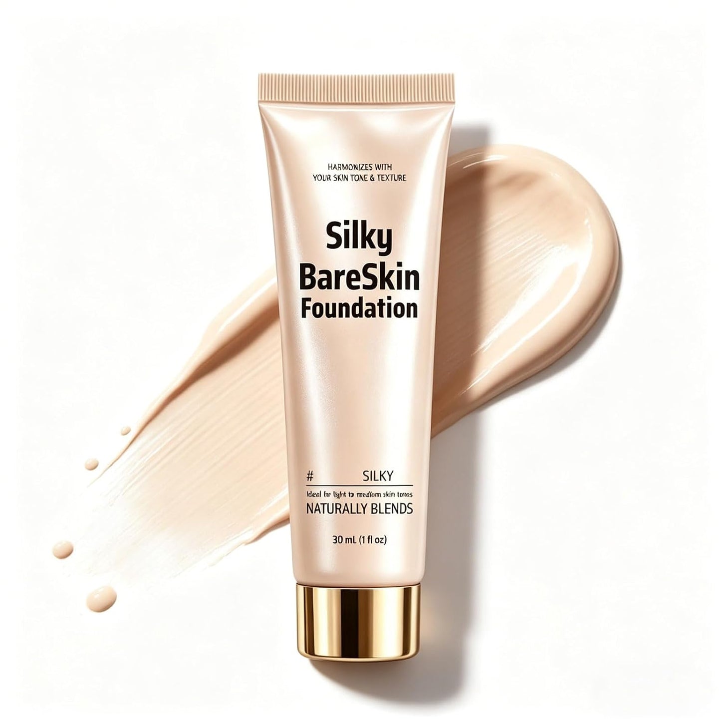 Color Changing Foundation - Hydrating Makeup for Mature Skin | Soft Texture, Breathable All-Day Wear (Dark)