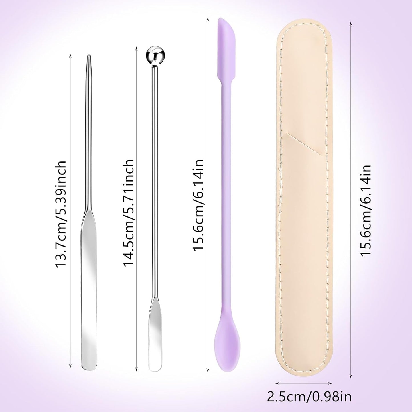 Makeup Spatula Set - 3 Pcs Stainless Steel Foundation Applicators | Professional Mixing Tools for Even Application