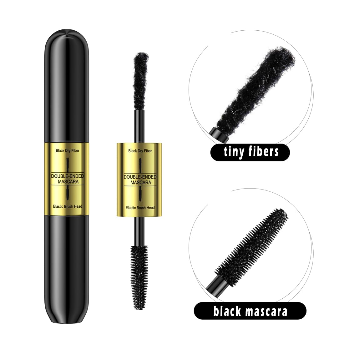 Fiber-infused Mascara, Black Tiny Fibers included Mascara to Extend and Elongate Eyelash, for Maximum Volume and Curl Effect by “Linble”
