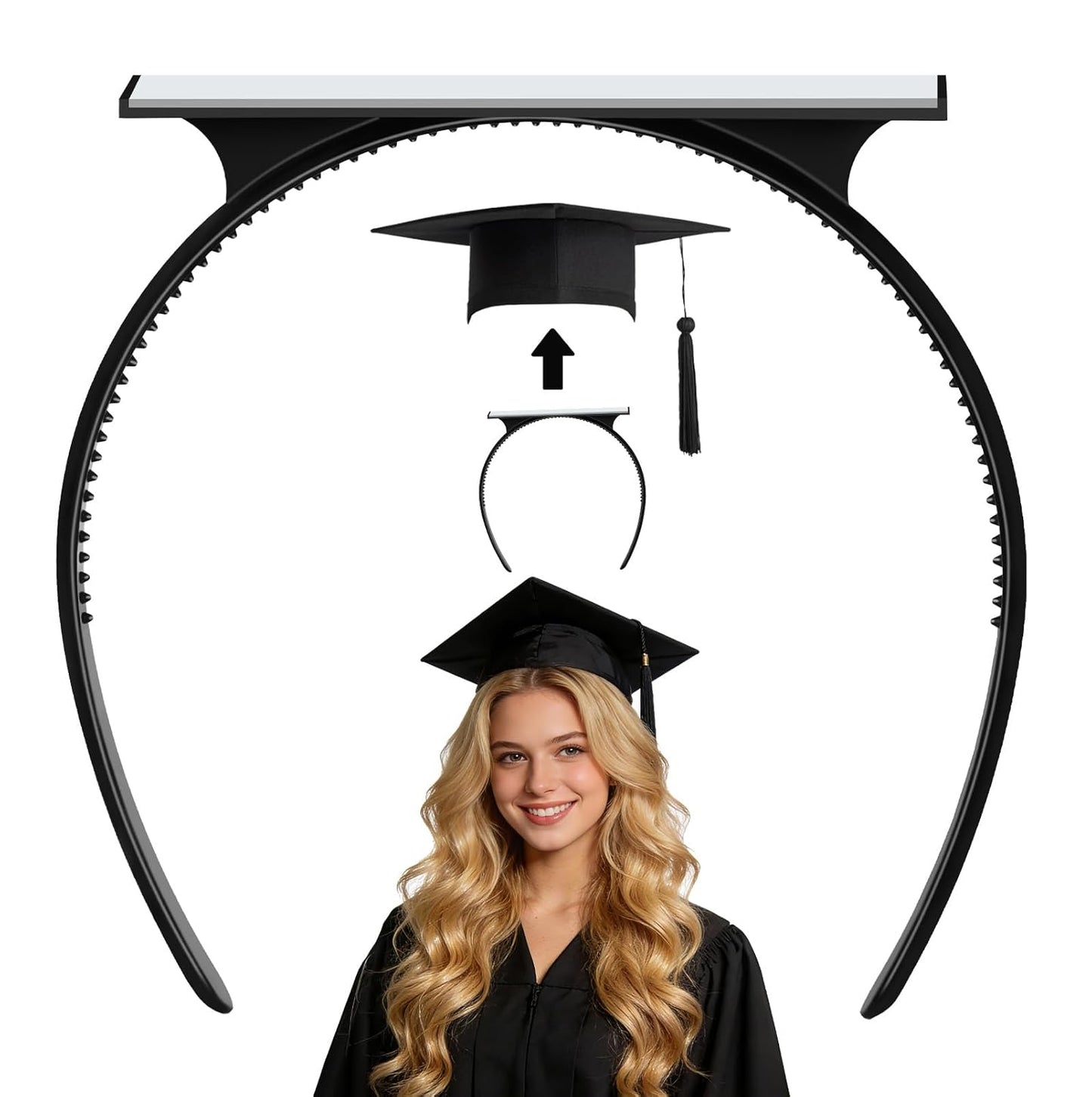 Graduation Cap Headband Holder - Securely Keeps Caps in Place | Perfect for Graduates & Students