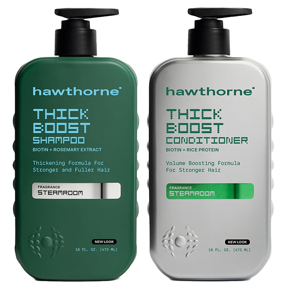 Hawthorne Curl Bounce Men's Curly Hair Shampoo & Conditioner Set - Sulfate-Free, Shea Butter & Macadamia Oil | 16 oz Each