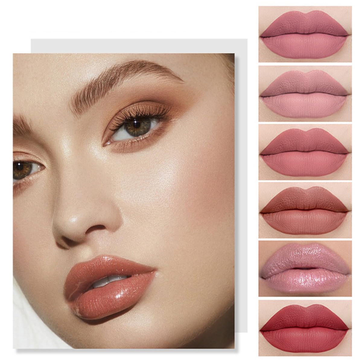 Baorder 12Pcs Velvet Matte Liquid Lipstick Set, Non-Stick Cup Nude Lip Stain Kit,Waterproof Long Lasting Quick-drying Matte and Glitter Lip Gloss,Lip Makeup Gift Kit for Women