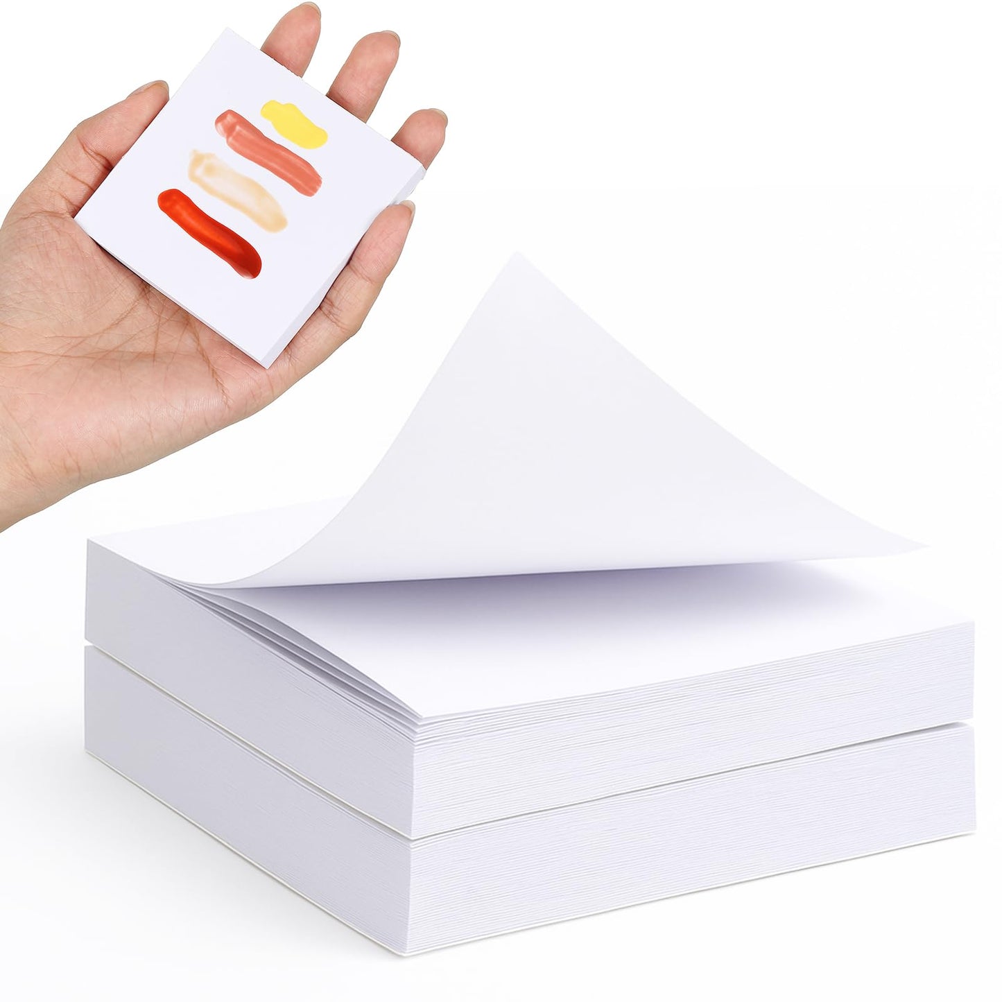 LemonSecret 100 Sheets Disposable Nail Polish Palette Paper Double Side Gel Nail Art Palette Paper, Portable Waterproof Art Mixing Tool for Gel Makeup Color Salon Supply(3x3 in)