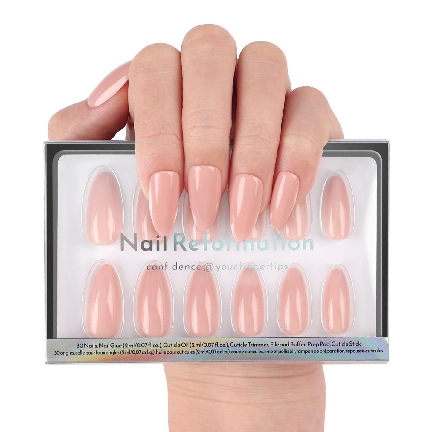 Amber Gold Short Almond Press On Nails - Cat Eye Velvet Finish | 16 Sizes, Reusable Opaque Stick On Nails, 32 Nail Kit with Glue