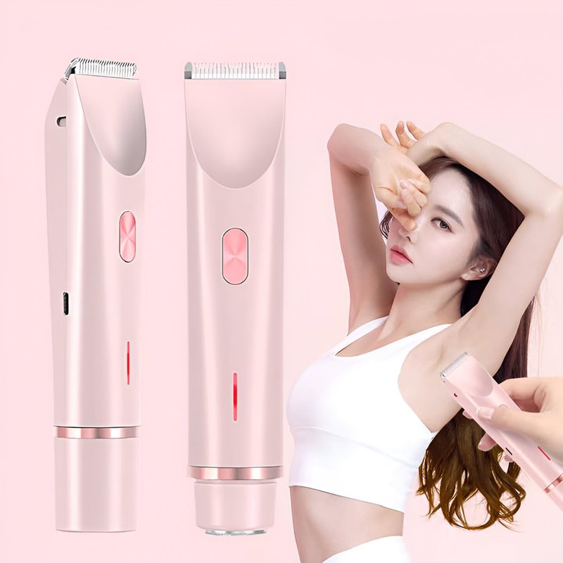 Women’s Electric Bikini Trimmer & Shaver – Waterproof IPX7 Rechargeable Razor for Bikini Line, Underarms, Legs & Body – Hypoallergenic Ceramic Blades – Compact & Portable – Pink
