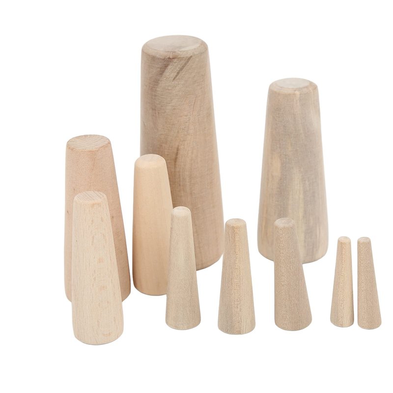 Akozon Marine Boat Wooden Conical Bungs Plugs Set, 10pcs Marine Tapered Thru Hull Emergency Soft Wood Plugs Drain Plug For Boat Yacht Soft Conical Thru Hull Wood Plugs