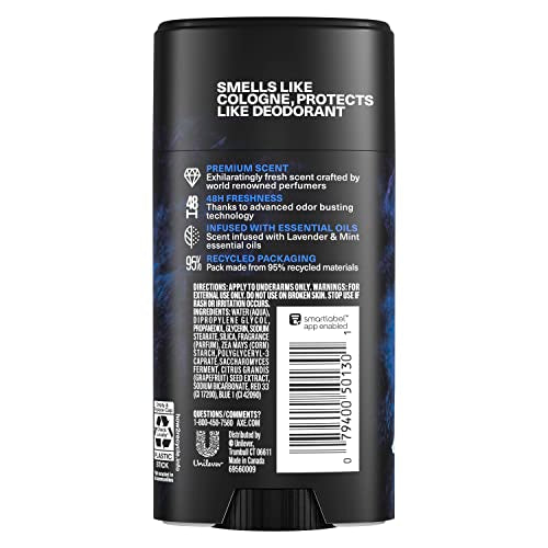 AXE Blue Lavender Deodorant Stick 2.6 oz (Pack of 4) - 48H Freshness