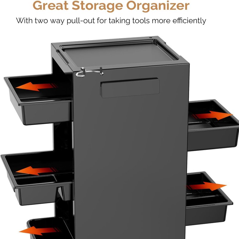 OmySalon Salon Trolley Cart - Rolling Hair Organizer with 6 Drawers | Ideal for Stylists & Barbershops