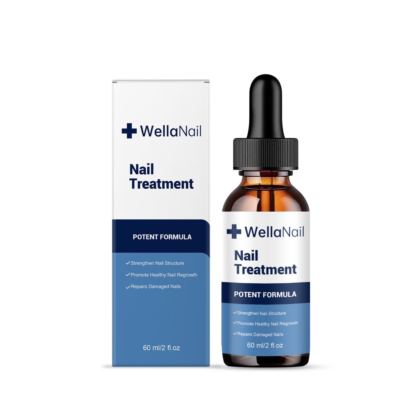 Wellanail Treatment, All Natural WellaNail Premium Support for Overall Health, Make Nails Look Healthier Stronger (Brown)