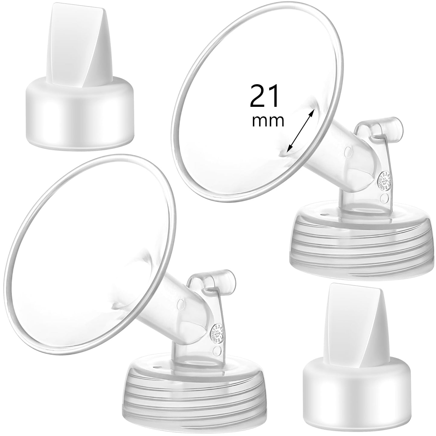Momstouch 21mm Flange and Duckbill Valve Compatible with Spectra S1 S2 9 Plus Breastpump Replacement to Spectra Pump Parts, Not Original, Replace Accessories.