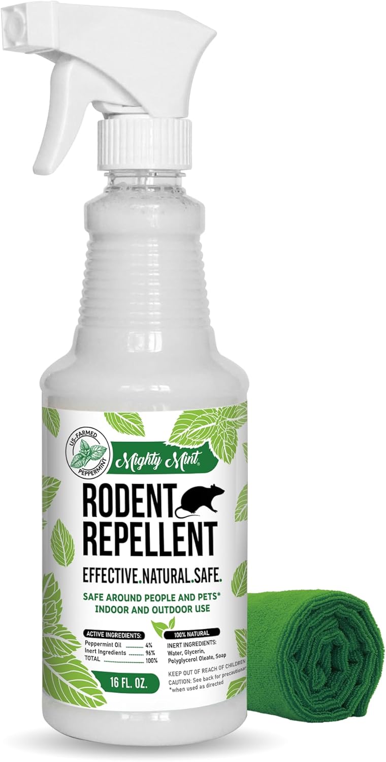 Peppermint Oil Rodent Repellent Spray - Natural Indoor & Outdoor Control for Mice and Rats | 1 Gallon (128 oz)
